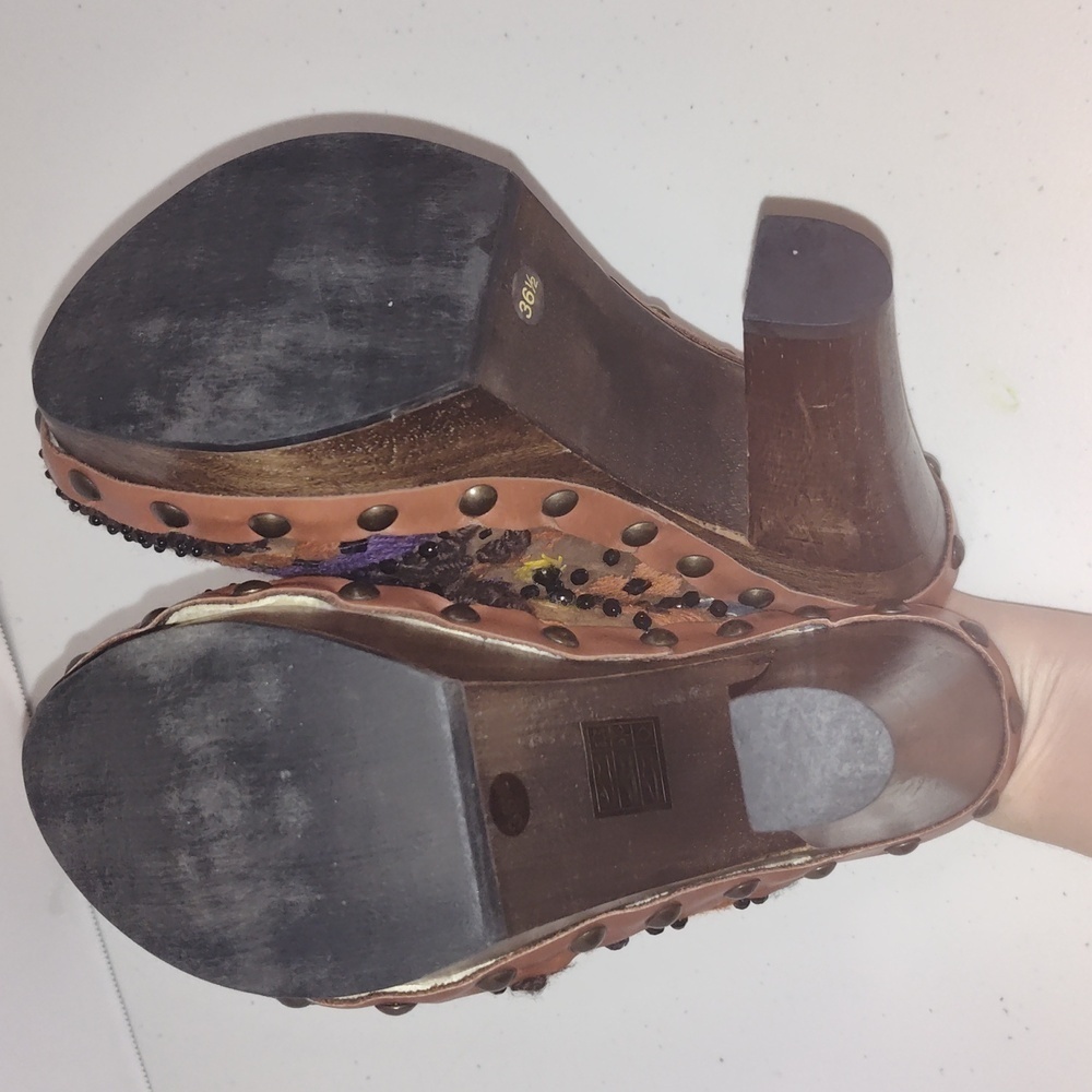 Miu Miu Studded Platform Clogs Block Heel With Sh… - image 4